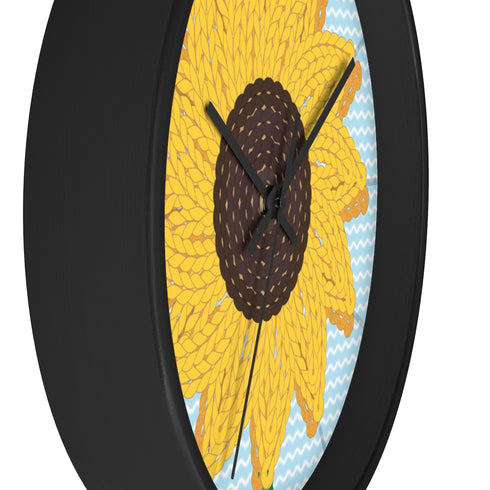 Sunflower Stitches Wall Clock